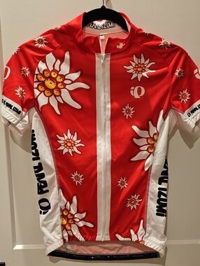 Pearl Izumi Red and White Floral Cycling Jersey